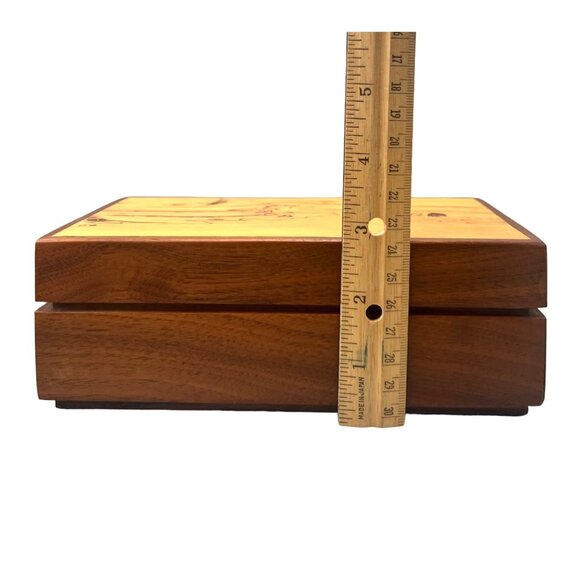 Handcrafted Wooden Jewelry Box With Spalted Maple Lid R Wilson 2000 7.5 x 4.25" - Picture 9 of 13